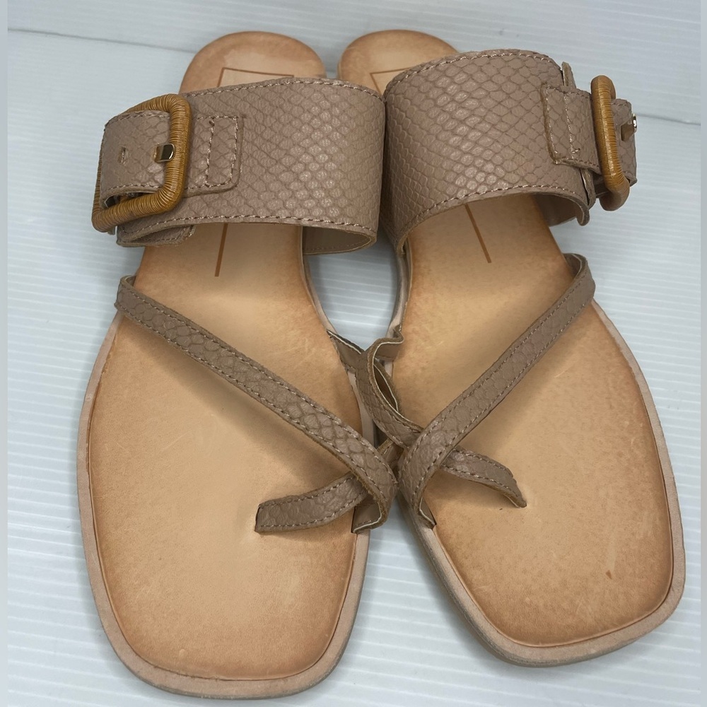 Dolce Vita Perris Cafe Embossed Leather Sandals Size 8